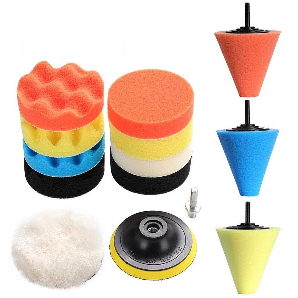 14pcs Car Polishing Pad Set Polishing Buffer Waxing Buffing Pad Set Kit Car Polishing Sponge 1/3''/6mm Wheel Kit for Polisher