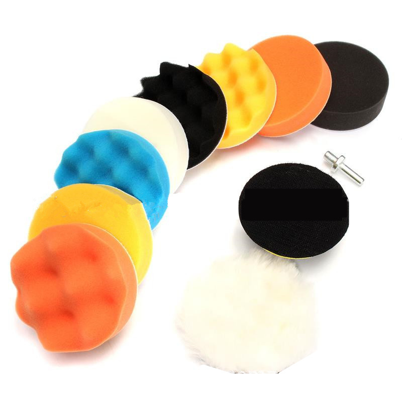 Car Polishing Pad Buffing Foam Sponge Pad Cone Polisher Buffer Pad Automotive Waxing Kit for Car Wheel Hub Headlight Polishing