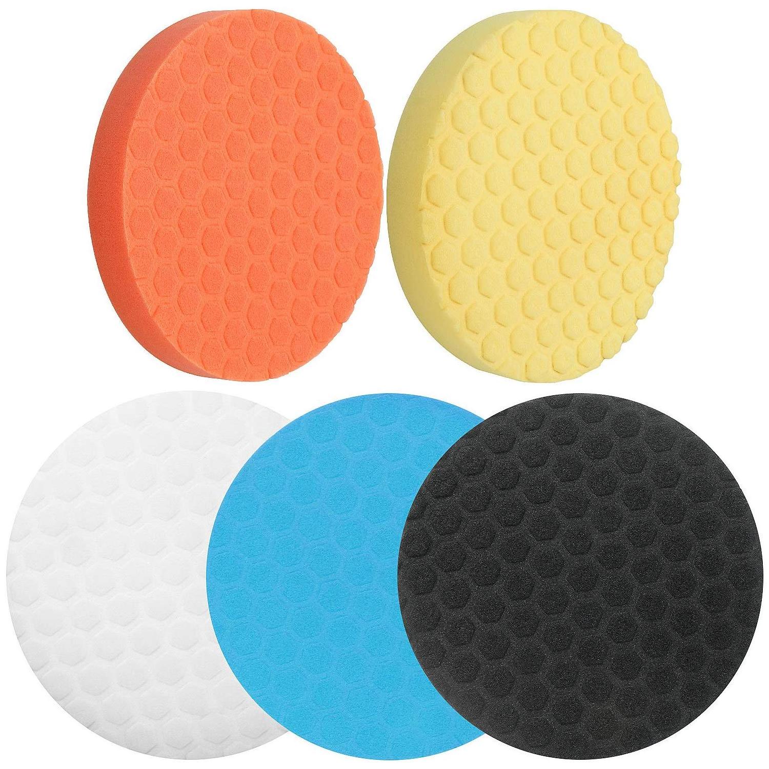 Round Shape Hand Polishing Sponge Pads Kit Detailing Buffing Pads for Waxing Polishing Paint Ceramic Glass Wax Applicator Pad