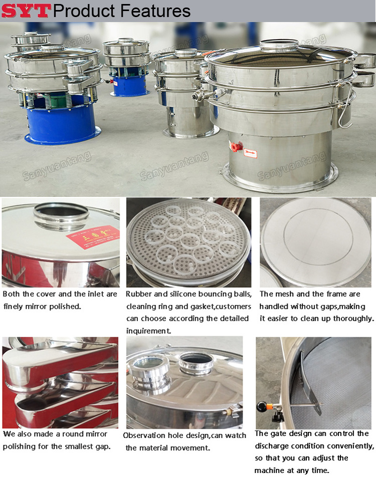 Customized Stainless Steel Vibrating Sieve Rotary Vibration Screen Powder Separator Filter Machine for Salt