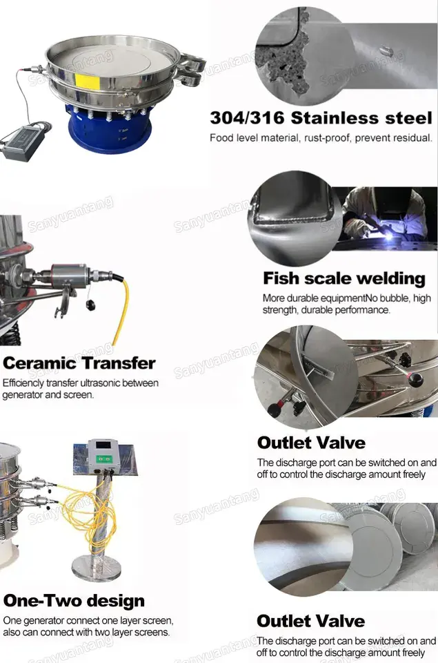 Liquid sift Silica Sand Pollen Bread Crumb Food Powder Sieving Equipment Vibrating Screen Sieve Machine