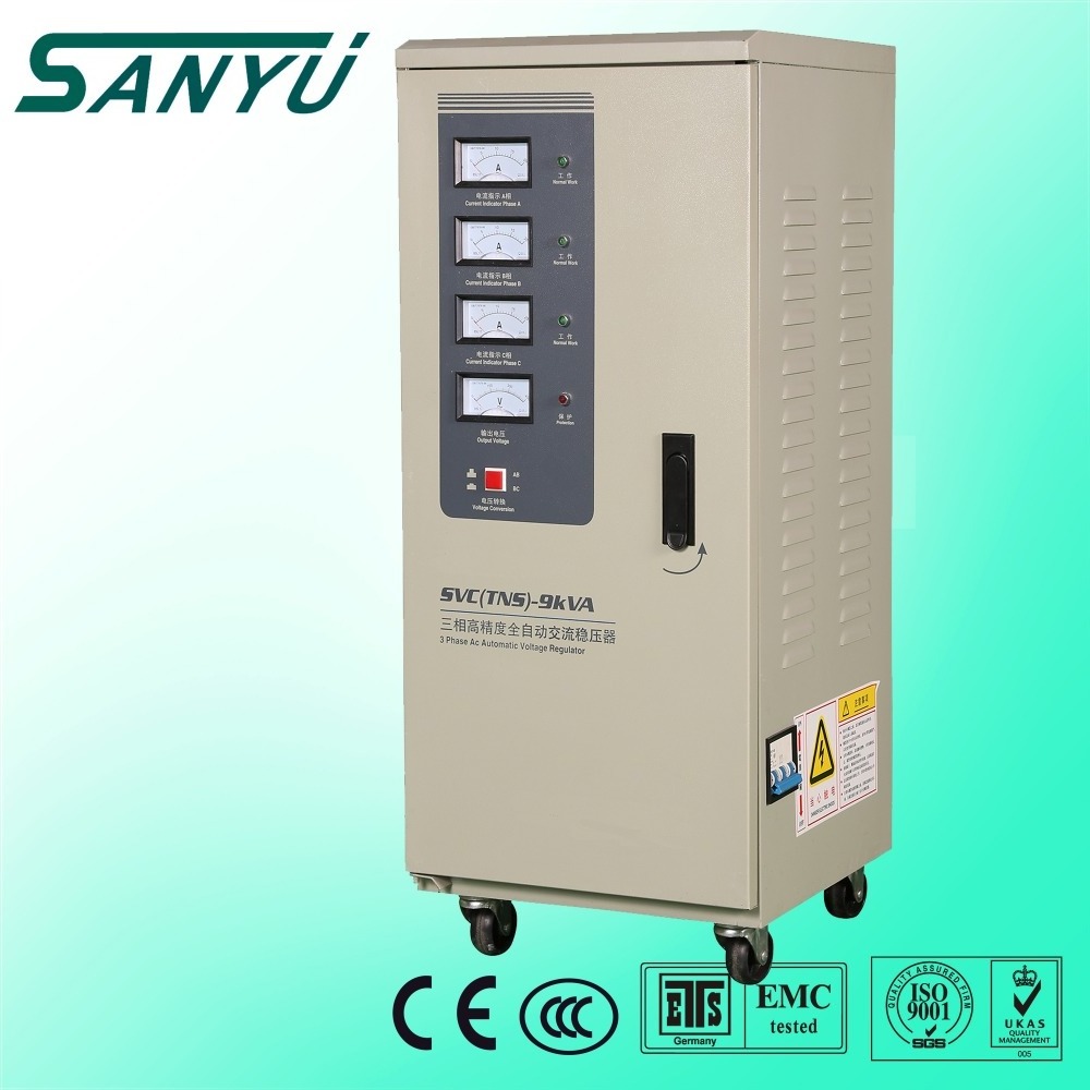 SANYU 15KVA single phase three phase SVC main automatic voltage stabilizer, regulator