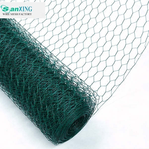 Green pvc-coated hexagonal mesh Rabbit Cage/PVC Coated Chicken Wire Netting