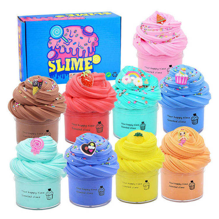 Best Selling 9 Colors Cotton Mud Slime Diy Education Toys Slime Containers