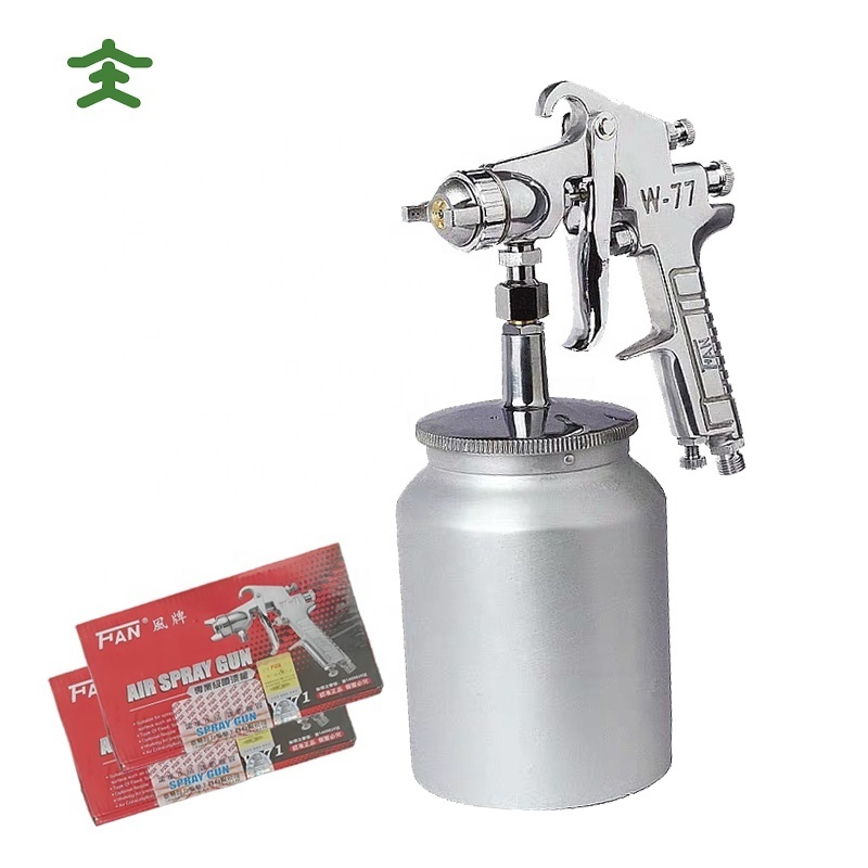 W77-S 2.5mm Green Spray Gun Car Paint Pneumatic Pro Automatic High-pressure Paint Spray Paint Gun Light