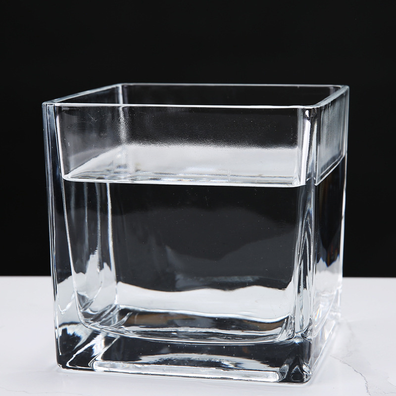 K31ASanzo Cheap Wholesale Mini Square Clear Glass Vase For Centerpiece/Air plant/ Aquatic plant