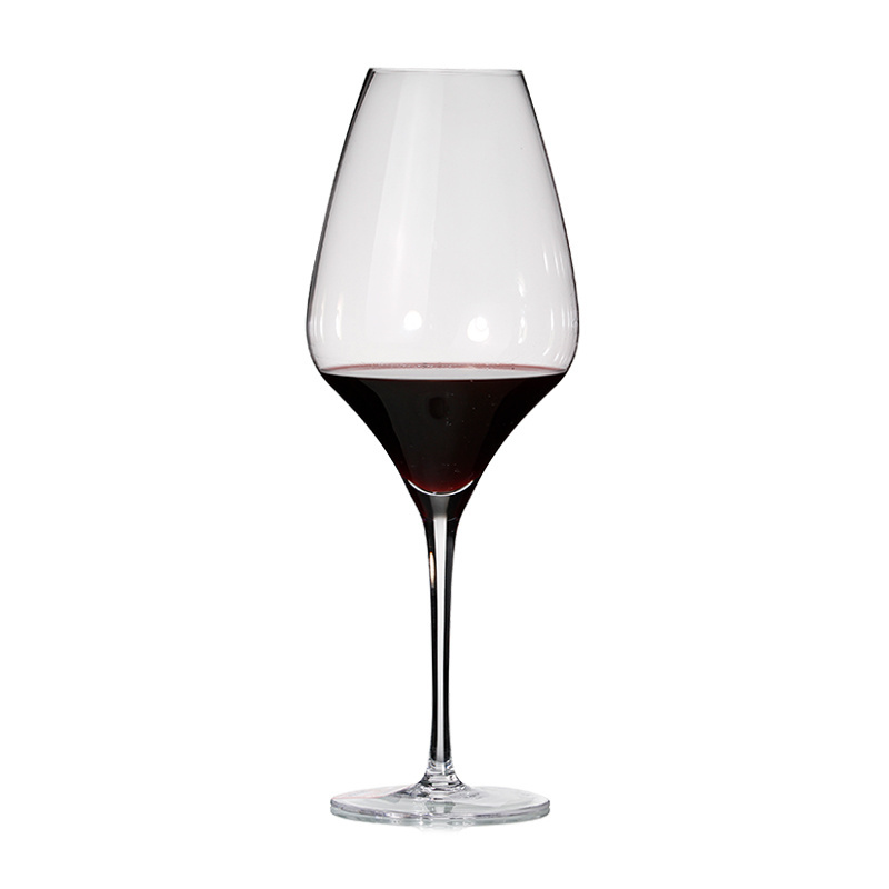 New factory design glasses large red white wine glass hand blown crystal tasting glasses bevel mouth champagne clear black cup