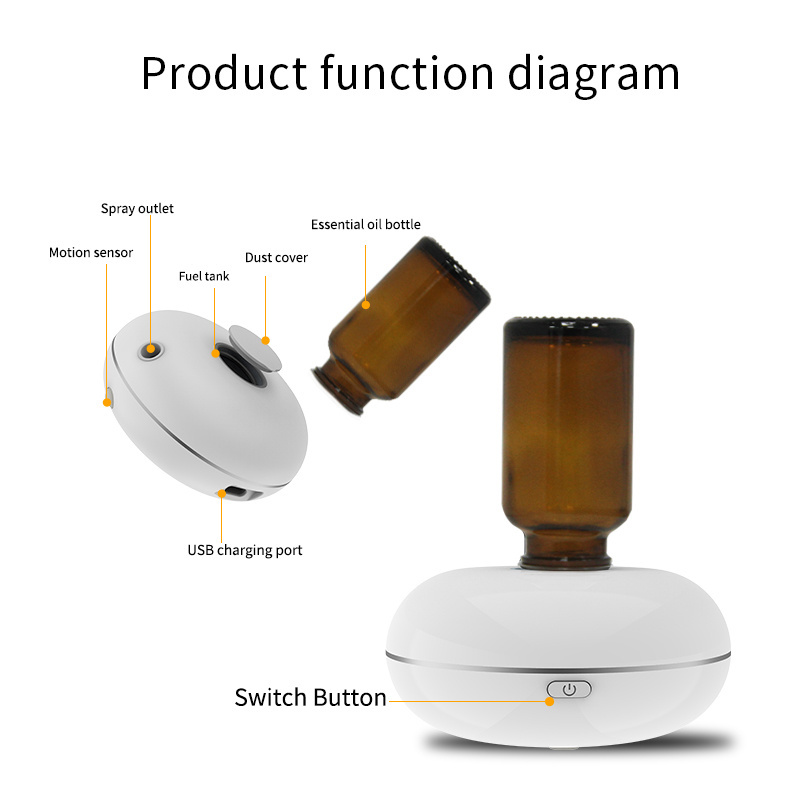 Portable Essential oil Aroma Diffusers colorful inverted Automatic induction infrared Waterless Scent Fragrance Perfume diffuser