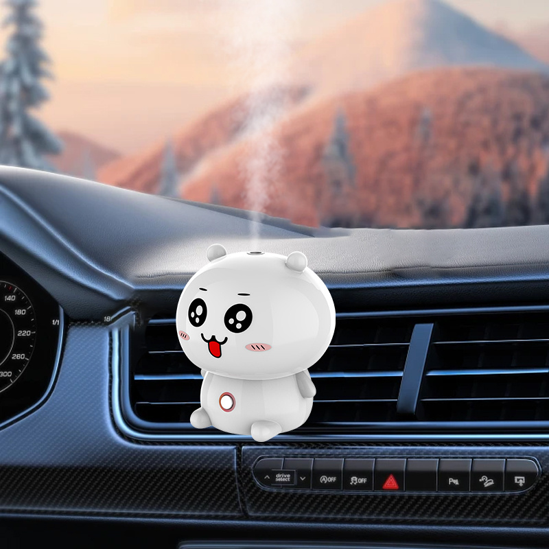 Smart Car Portable Cute bear Essential oil Aroma Diffuser Ultrasonic MIni intelligence car air fresher fragrance scent diffusers