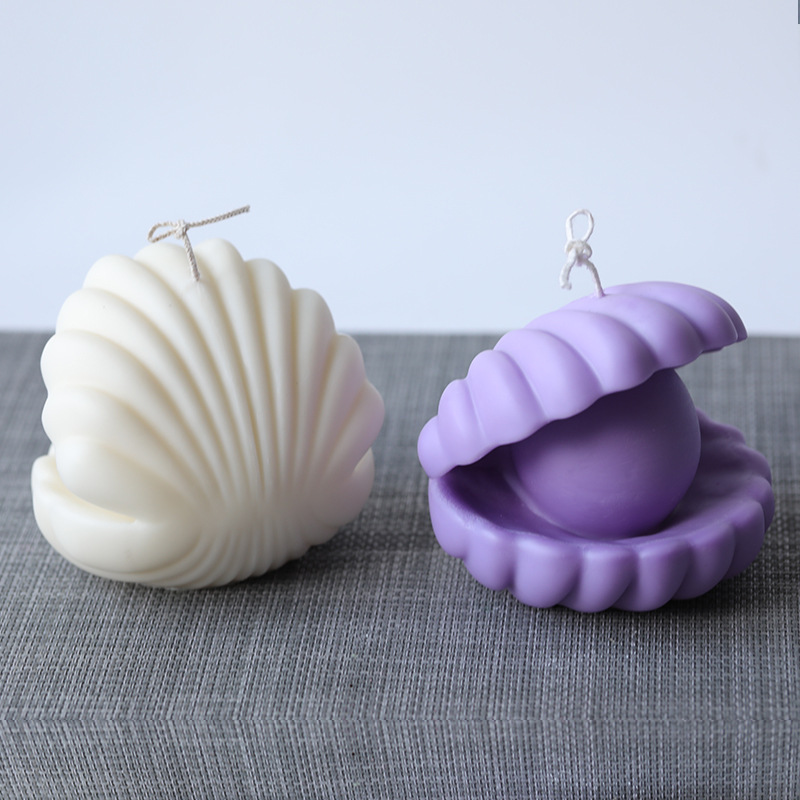 Big Clam Shell Pearl Conch Candle Mold Aromatherapy Plaster Scallop Tools Mould for DIY Candle Making