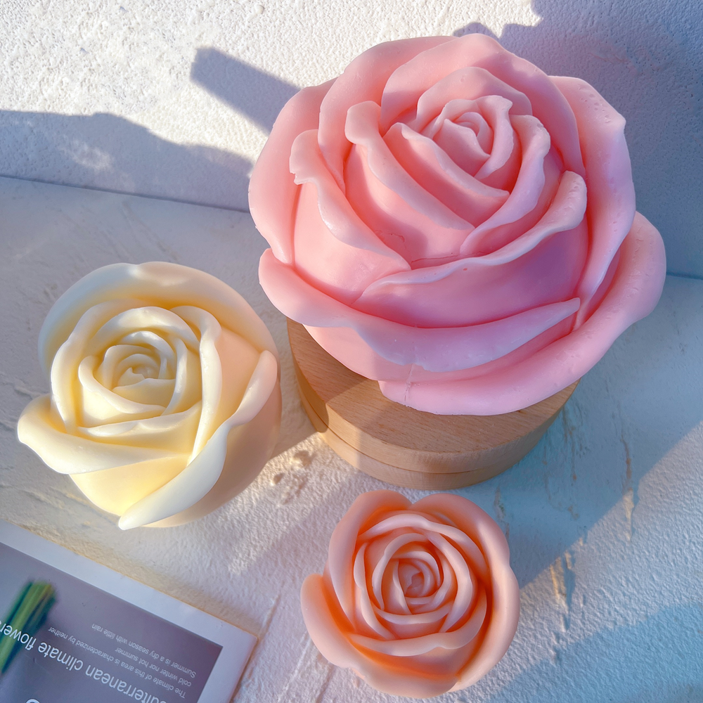 3 Sizes Rose Shaped Candle Mold Valentine's Day Gift idea Flower Rose Ball Silicone Mold Home Decor Anniversary Gift