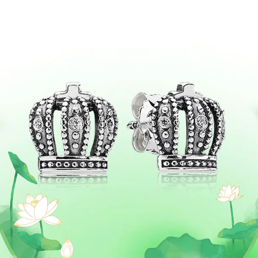 Best Selling Classics Design crown heart shaped daisy 925 Silver earring Jewelry Women Gift Wedding real 925 silver jewelry