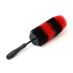 Red Soft PP Car Care Wheel Hub Rim Details  Cleaning Brush Cleaner Cars Washer Washing Brushes With Long Handle Detailing Sets