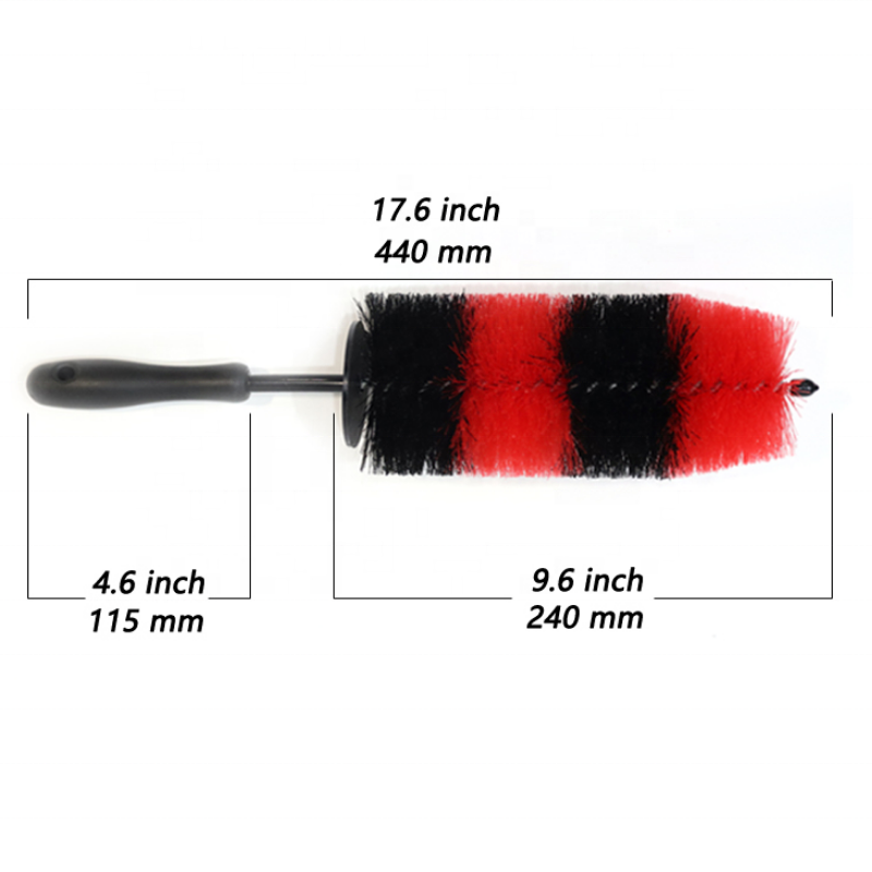 Red Soft PP Car Care Wheel Hub Rim Details  Cleaning Brush Cleaner Cars Washer Washing Brushes With Long Handle Detailing Sets