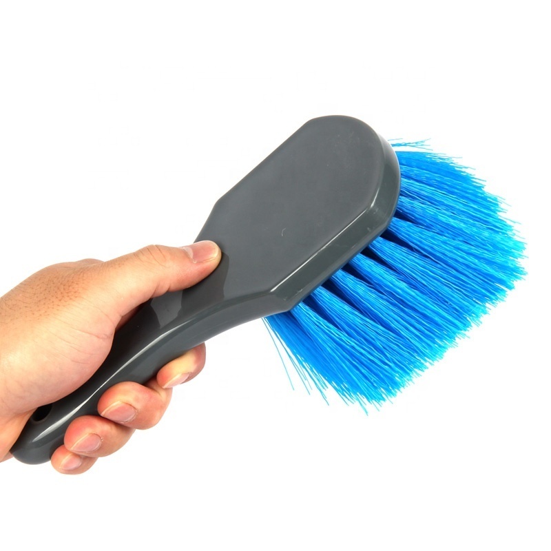 Blue Auto Detailing Brush Washing Cleaning Tool Short Handle hard wire Wheel Tire Body Brushes Chemical Guys Soft&Hard bristles