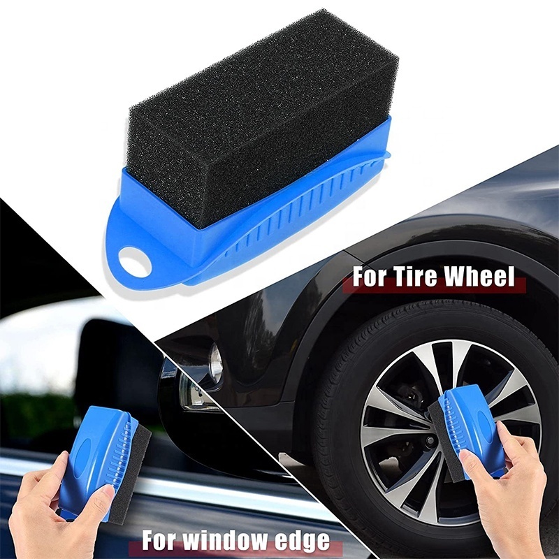 Car Care Dry Towel Tire Brush Applicator Car Waxing Sponge Car Polishing Sponge With Cover