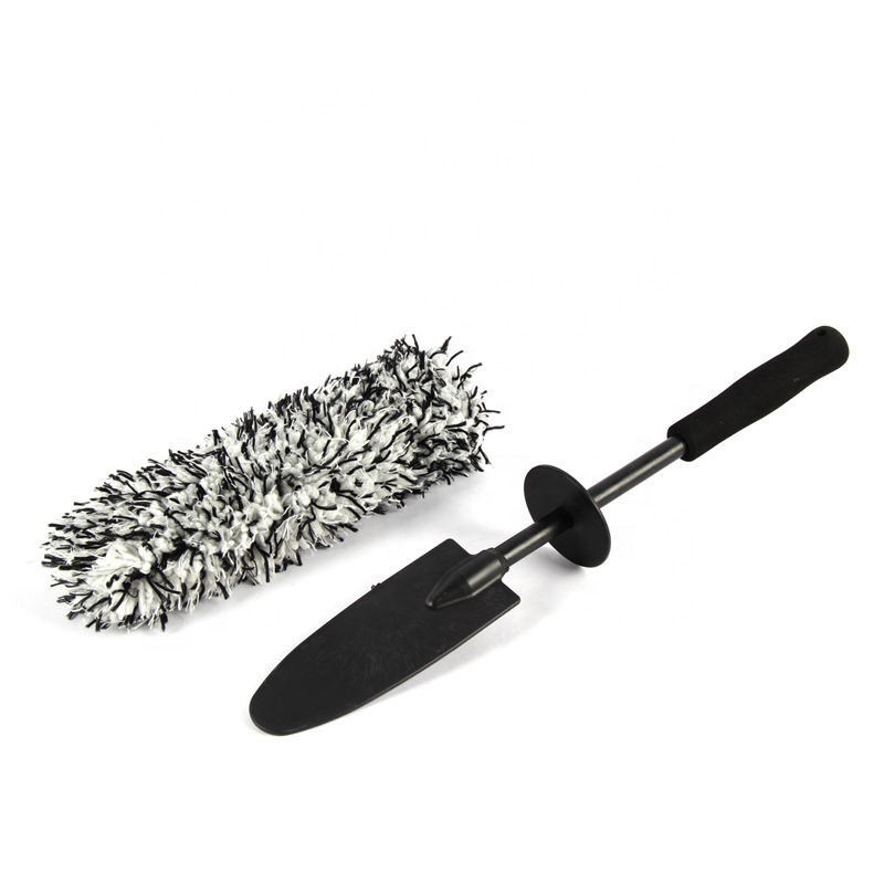 Black Removable flexible EVA Microfiber Car Tire Wheel Hub Washing Cleaning Detailing Brush