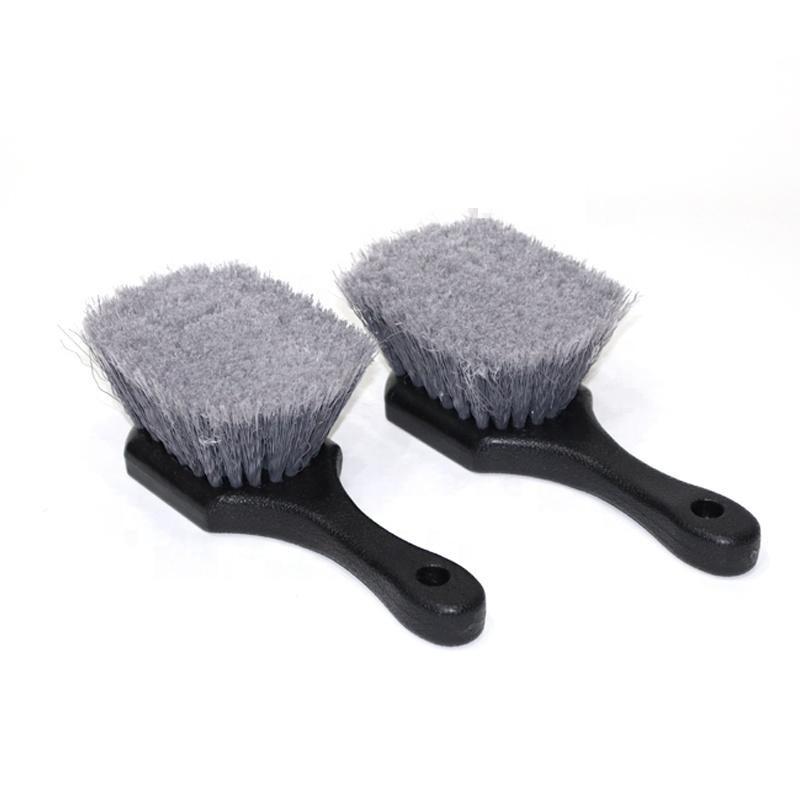 Multipurpose Microfiber Soft Bristle Car Wheel Rim Tire Cleaning Brush Auto Hub Tyre Detailing Wash Brushes With Short Handle