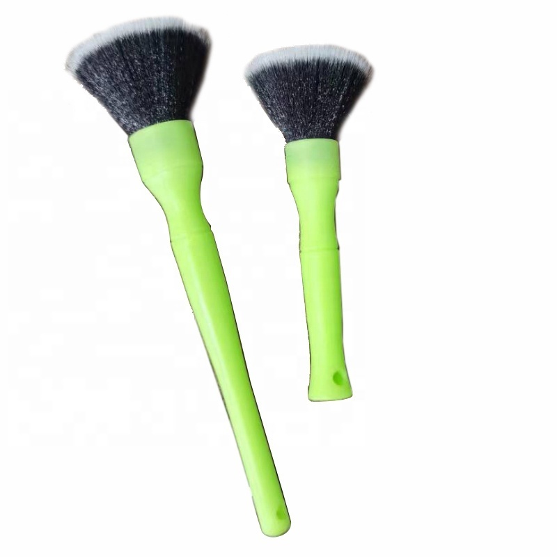 Auto Car Interior Cleaning Brush yellow 6.4inch 10inch  2PCS Car Wash Brush Ultra Soft PP hair Car Detailing Brush Set