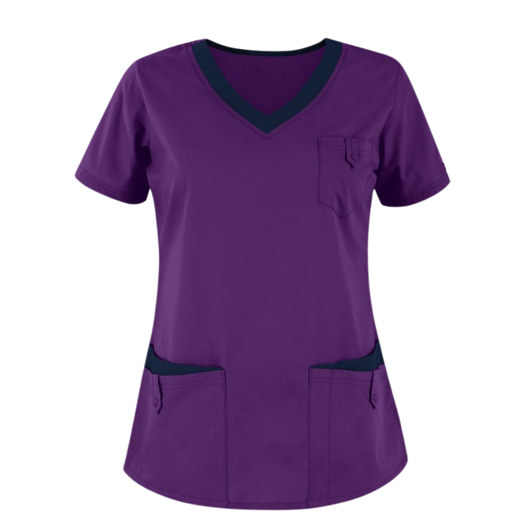 Fashion stretch Colors Designs Men Medical Scrubs Top - Cotton PE Spandex - High quality Hospital Uniforms