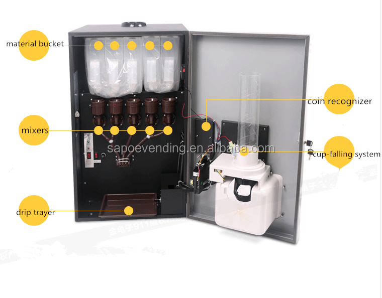 hot & cold drink vending machine organic coffee durian coffee cappuccino coffee vending machine