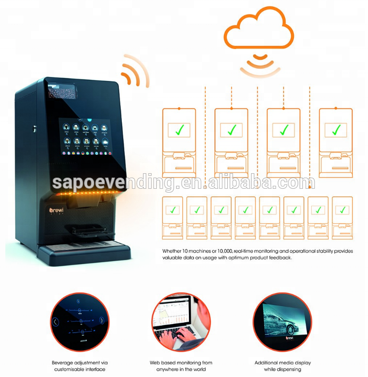 Brewi Eligo fully automatic touch screen B2C coffee machine for sale