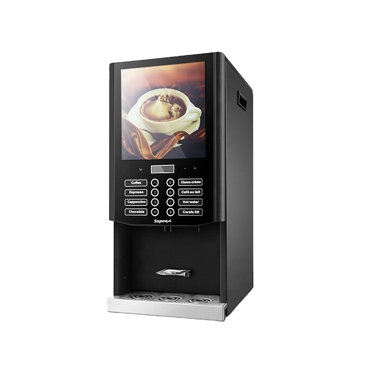 Fully Auto Commercial Coffee Maker Machine with Espresso Americano Latte Mocha Cappuccino Mix Coffee Dispenser