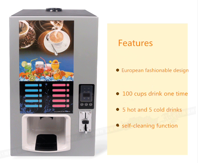 Instant Powder Tea/Coffee/Milk/Hot Chocolate Coffee Vending Machine