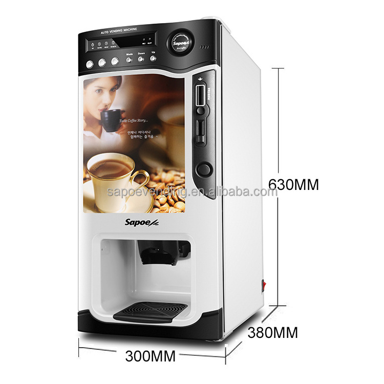 Profitable Simple Automatic Intelligent 3 in 1 coffee drinks Electronic 24 hours korean coffee vending machine