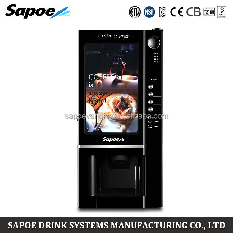 Professional touch screen automatic instant coffee coin operated vending machine for public place