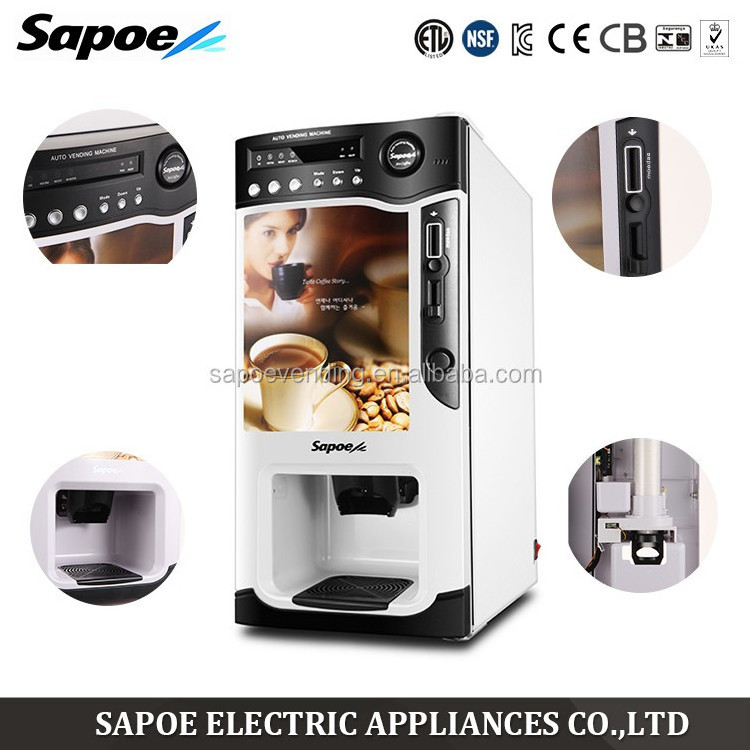 commerical fully-automatic coin operated cappuccino coffee vending machine