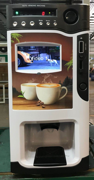 3 kinds of coffee vending machine tea dispenser with coin recognize system