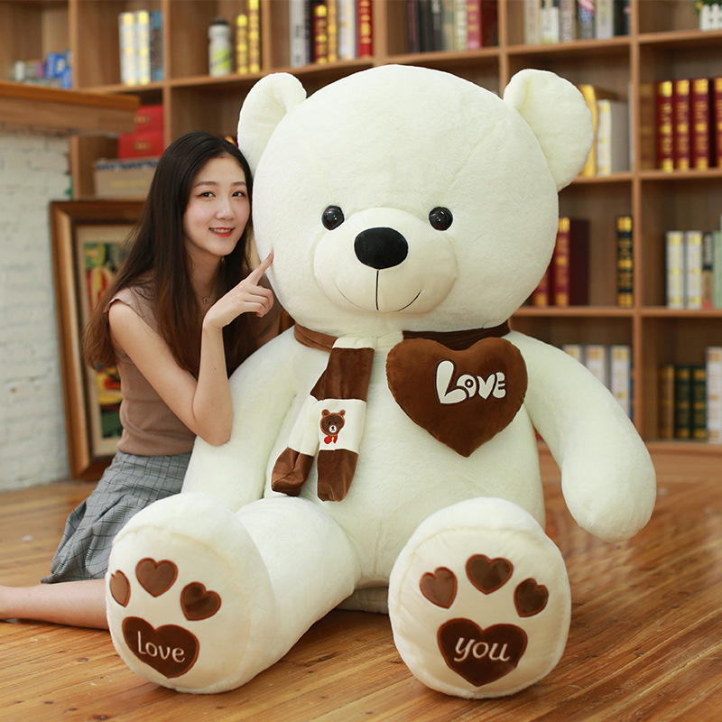 Large love doll cuddle scarf bear giant teddy bear stuffed animal plush toys