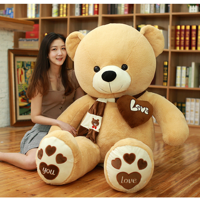 Large love doll cuddle scarf bear giant teddy bear stuffed animal plush toys