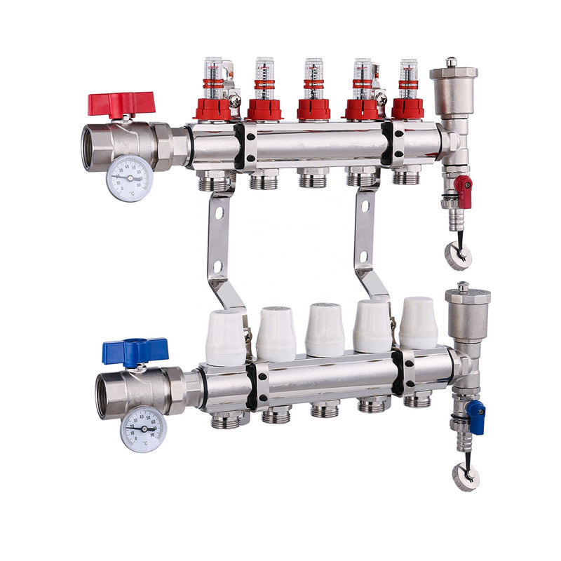 Brass Radiant Heat Manifold Set with 1/2