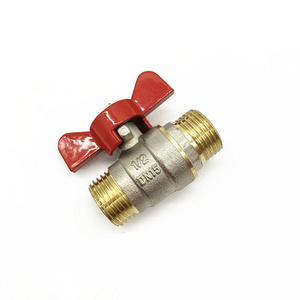 1/2 - 1 inch M-BSP x M-BSP Butterfly Nickel Plating Brass Ball Valve