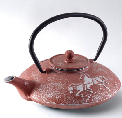 Enamel coating cast iron Tea Kettle with base and filter