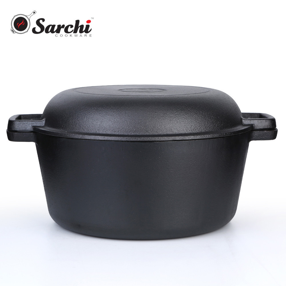 Pre-seasoned Combo Cooker 2 in 1 cast Iron pre-seasoned double dutch oven