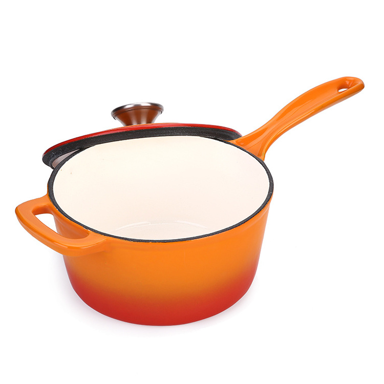 kitchen camp nonstick saucepan cast iron enamel small milk pot boiling saucepan with lid