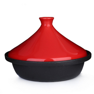 Wholesale Hot Kitchen Large tagine moroccan pot Cookware Lid Pan Chicken Enamel Cast iron tagine pot