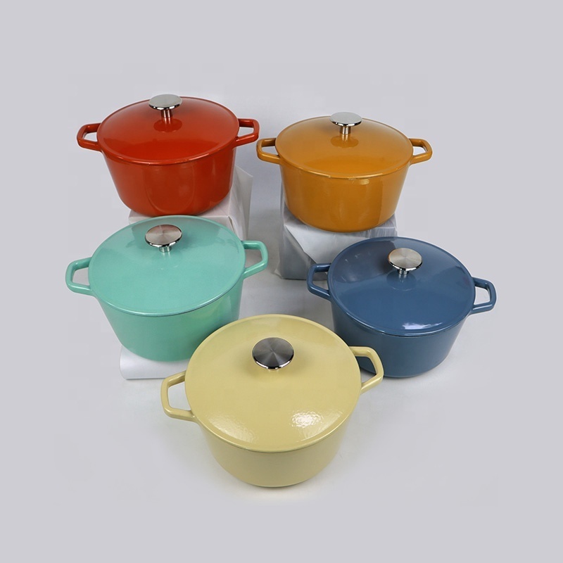 Hot sale Colorful enamel cast iron cooking pot