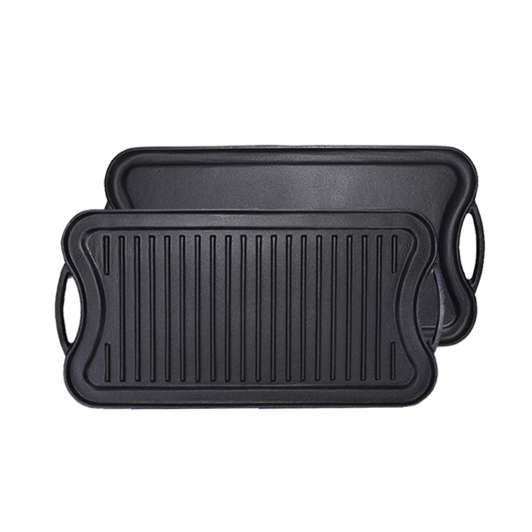 Prestige Reversible BBQ Grill Cast Iron Cookware Vegetable Oil Griddle Pan for Outdoor