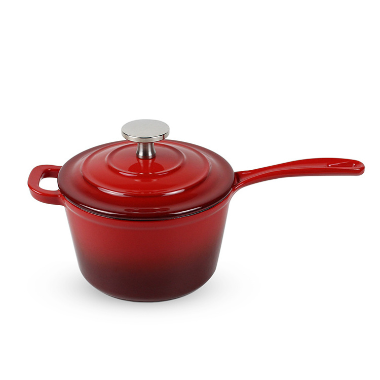 kitchen camp nonstick saucepan cast iron enamel small milk pot boiling saucepan with lid