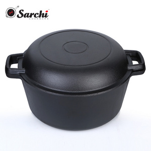 Pre-seasoned Combo Cooker 2 in 1 cast Iron pre-seasoned double dutch oven