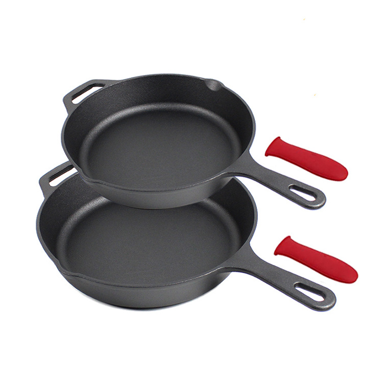 Chemical Free Cookware Set Healthy Cast Iron Fry Pan Set with LFGB