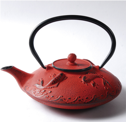 Enamel coating cast iron Tea Kettle with base and filter