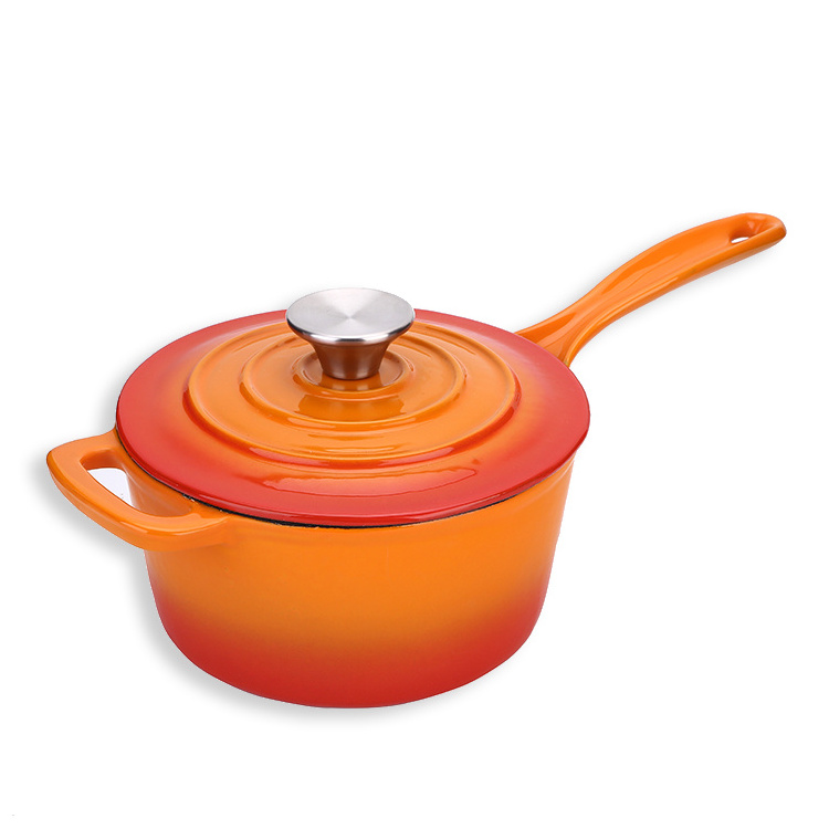 kitchen camp nonstick saucepan cast iron enamel small milk pot boiling saucepan with lid