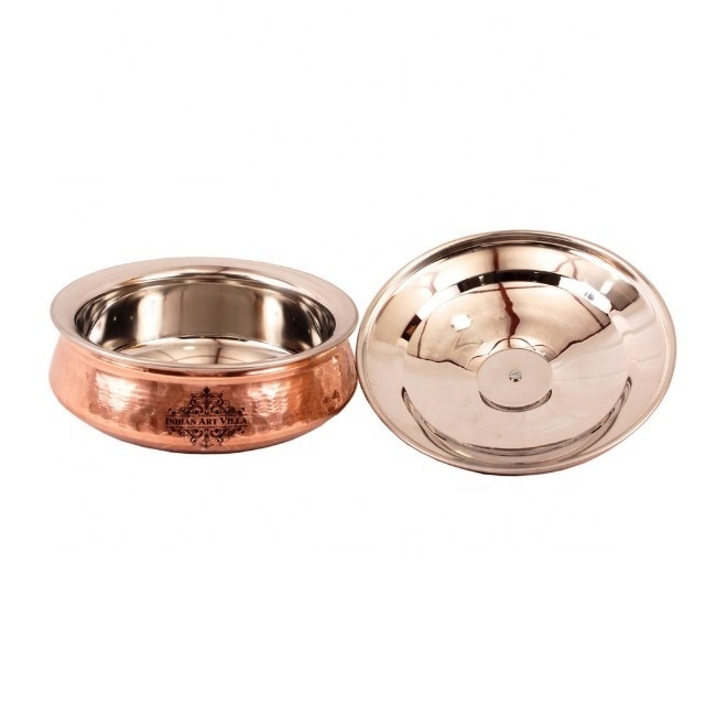 Pure Copper Steel Handi Casserole With Lid At Discount Price Copper Utensils Manufacturers & Wholesaler