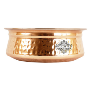 Hot Sale Hammered Copper Steel Handi  Pot At Offer Price Personalized Stainless Steel Utensils Manufacturers From India