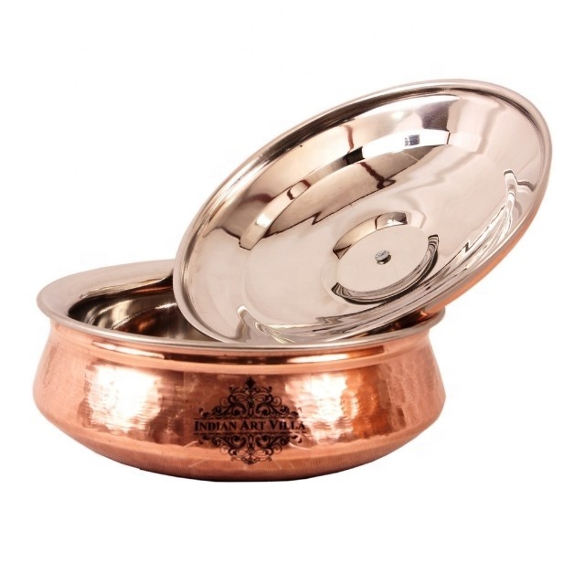 Pure Copper Steel Handi Casserole With Lid At Discount Price Copper Utensils Manufacturers & Wholesaler